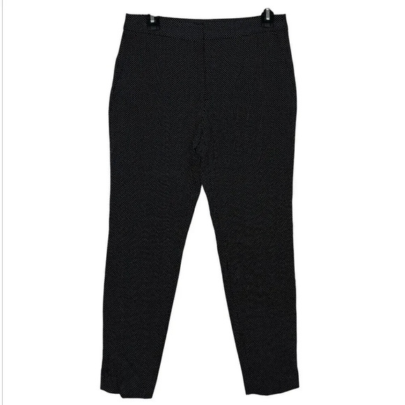 NWT ZARA Micro Polka Dot Dress Pants Trousers Size 4 Black White 30x27.5 Ankle - Picture 1 of 9